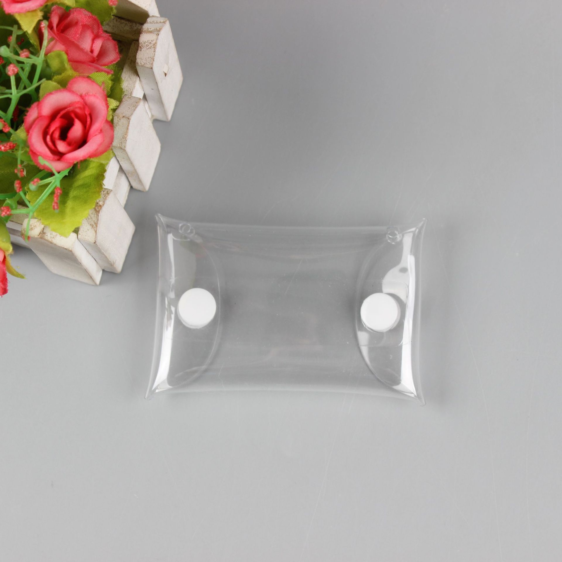 Caminar bebé ciego caja bolsa al por mayor de PVC transparente llavero monedero joyería en stock joyería regalo bolsa de embalaje