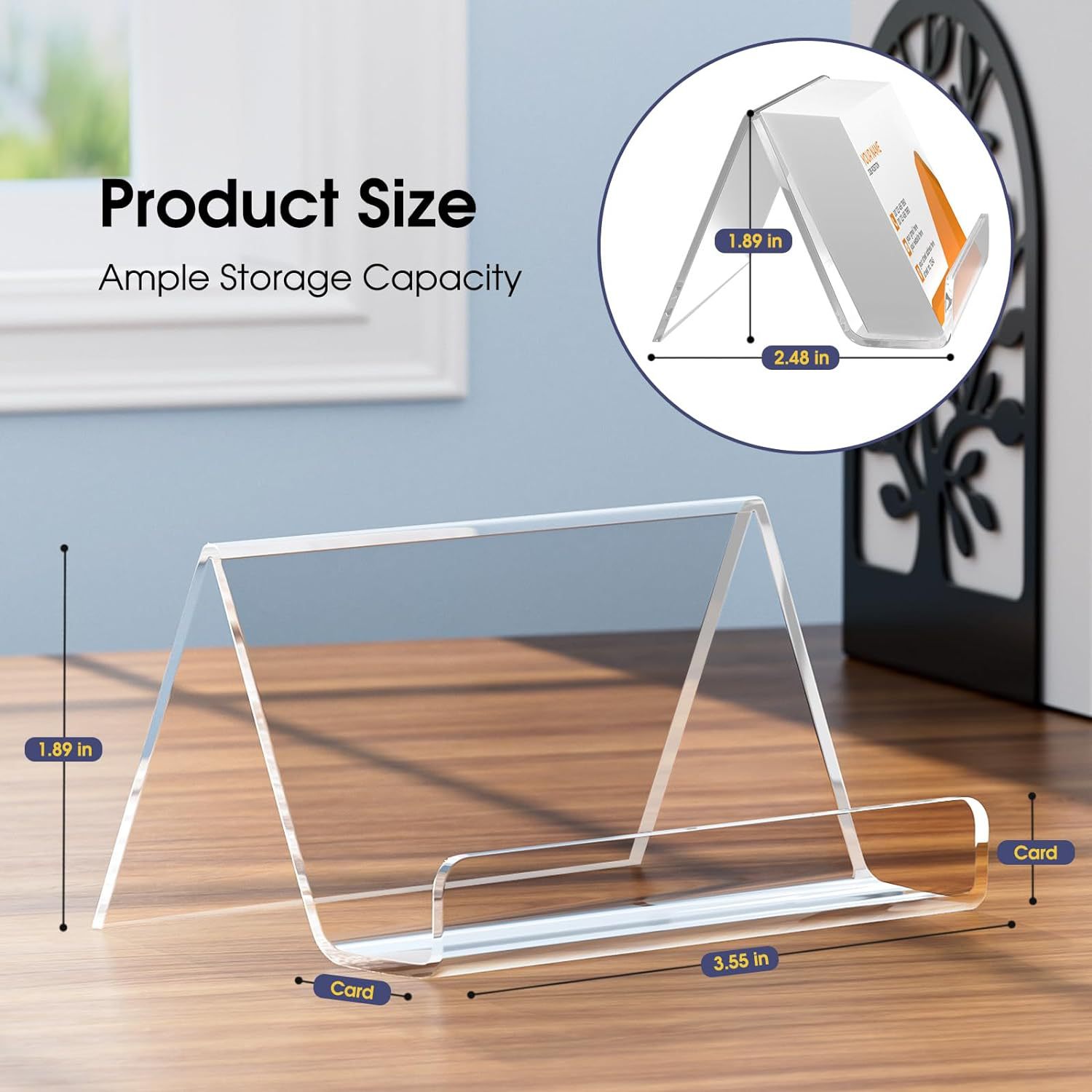 现货跨境亚克力名片夹 适用于办公桌名片座桌面名片夹展览会名片