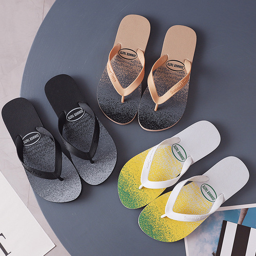 New Slides Anti-Slip Outdoor Wear Beach Versatile Fashion Trend Korean Version Personality Thong Sandals for Men Summer Herringbone