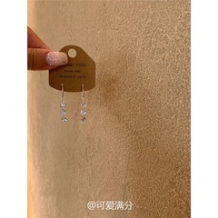 「星光悸动」韩系爆闪三钻锆石耳环时尚简约千金感百搭气质耳饰女