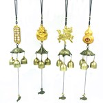 麒麟猪福鱼招财佛三黄铃风铃门窗家居挂饰铃铛合金工艺品