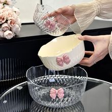 高级感果盘钻石纹沙拉碗家用客厅糖果瓜子干果厨房甜品碗摆放盘子