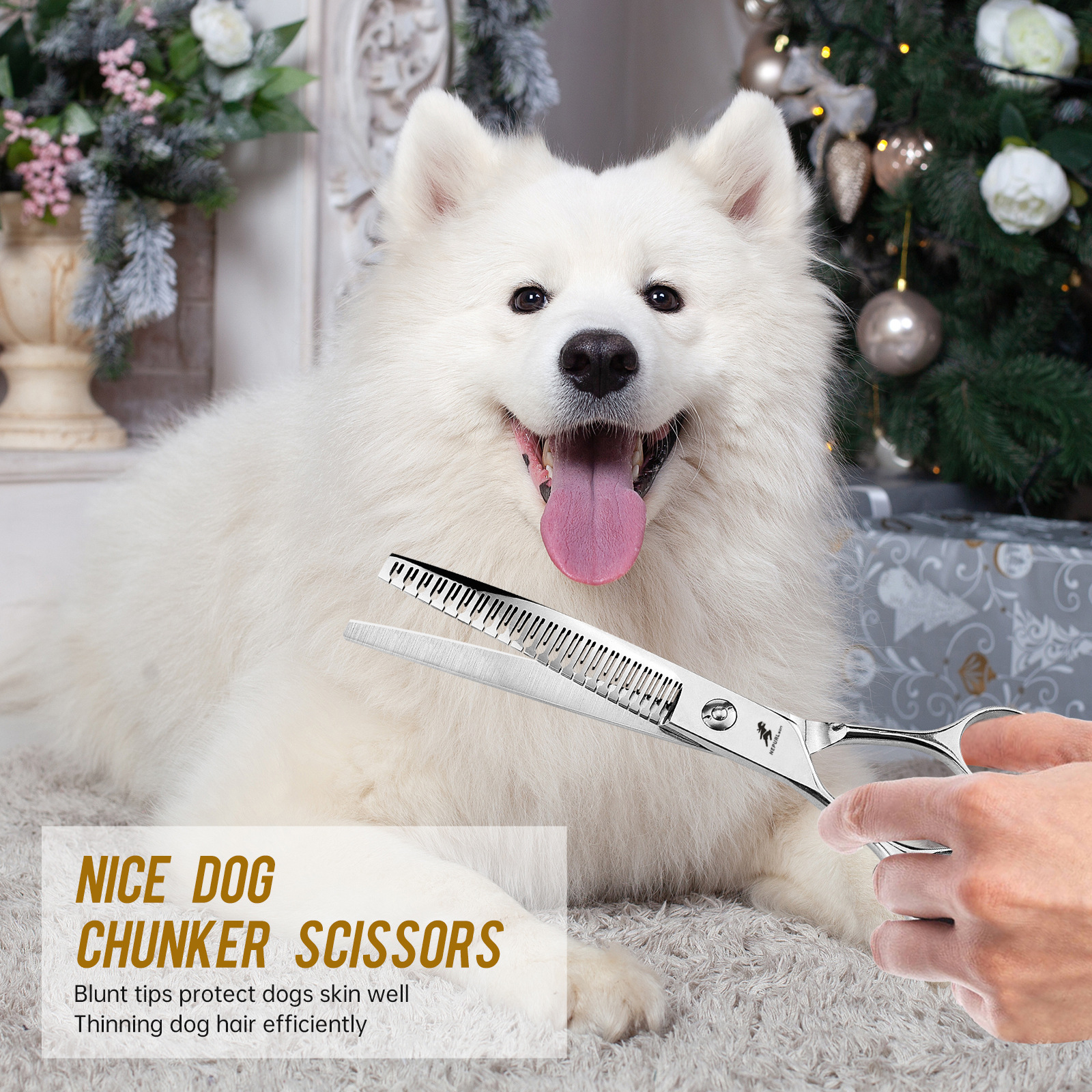 Professional Grooming Scissors Curved Thinning Shears For Pets_voghion.com