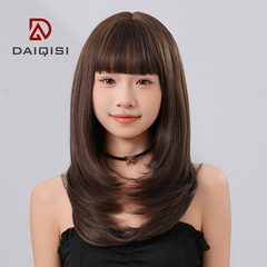 網紅假髮女長髮長直發內扣式空氣劉海整頂發套氣質修臉全頭套批發