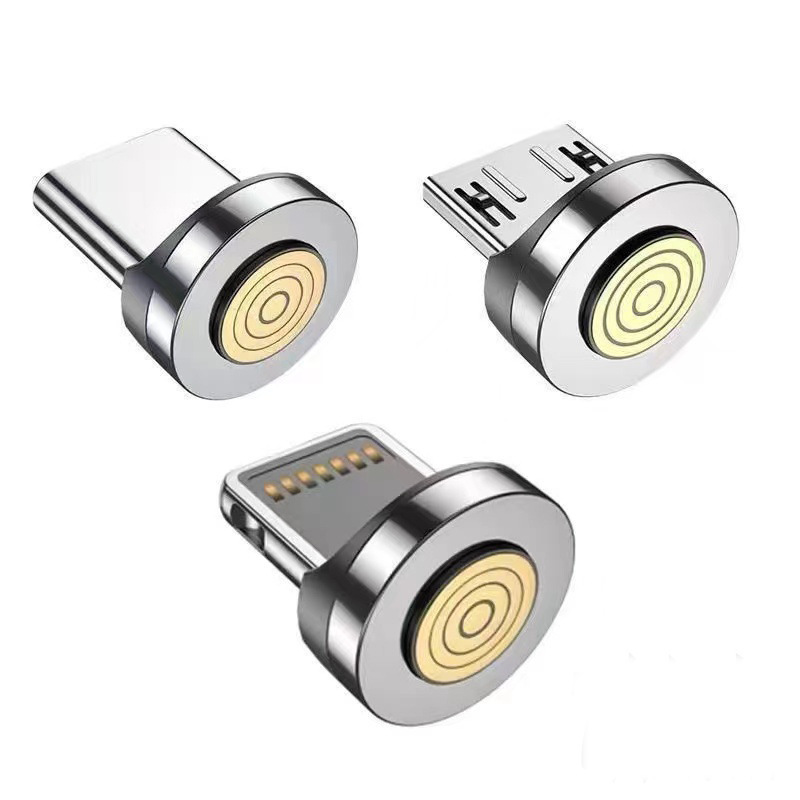 Applicable to 3/5A round head fast charging magnetic suction data line Huawei Android Apple mobile phone VR charging 7 contact magnetic suction