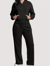 W 26371 Printed Hoodie High Waist Pants Set ӡ��������װ