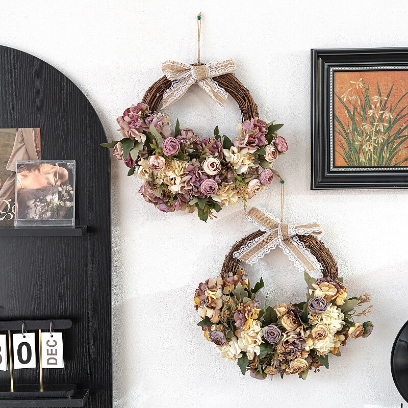 Hand-Woven Wreaths, Artificial Flowers, Fake Flowers, Wall Decorations, Korean-Style High-End Artificial Flowers, Window DIY Hanging Decorations, Silk Flowers