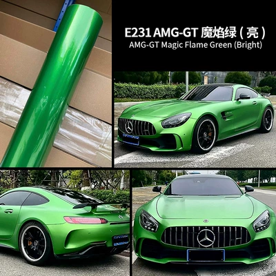 Auto Color Change Film – paint surface color change protective film - gt-glossy-magic-flame-green-calender-grade-2-year-warranty-15217mroll