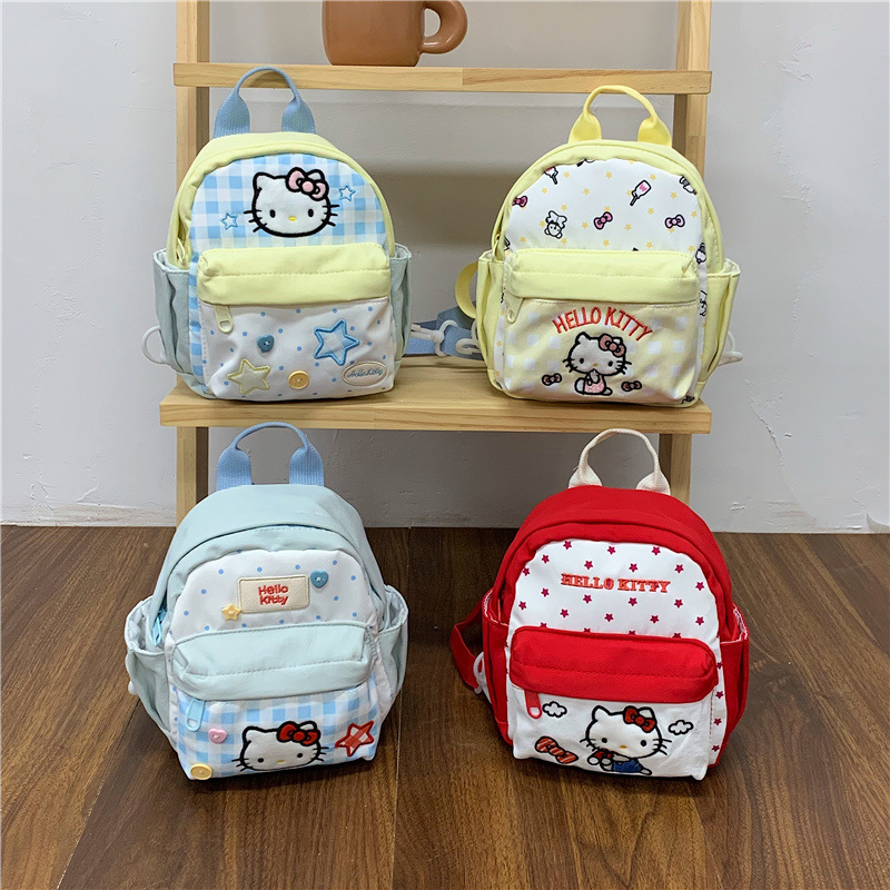 Three Cute Kitty Embroidered Backpacks 2026 New Korean Style Versatile Casual Outing Parent-Child Small Backpacks
