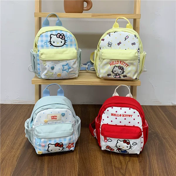 Three Cute Kitty Embroidered Backpacks 2026 New Korean Style Versatile Casual Outing Parent-Child Small Backpacks