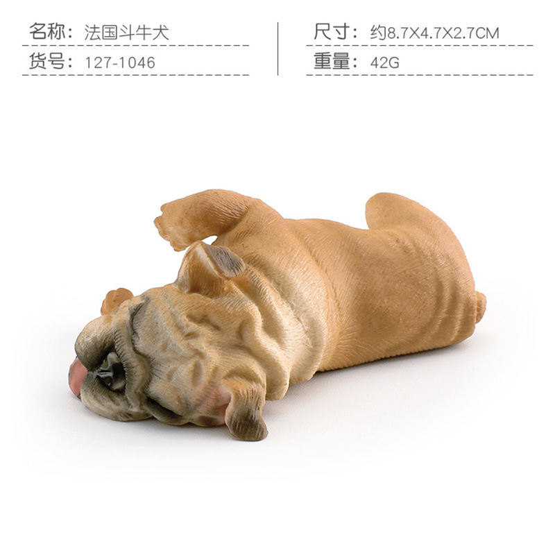 Simulación transfronteriza para dormir postura Shiba Inu modelo de Bulldog Francés educativo para niños mascota perro decoración de escritorio adornos estáticos