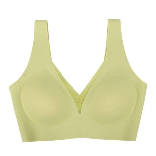 Fixed cup thin summer deep V vest 5A antibacterial beautiful back underwear small breast push-up seamless bra girl Shantou