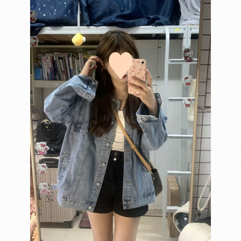 牛仔外套女韓版新款氣質氛圍感顯瘦寬鬆設計感百搭上衣夾克高級感