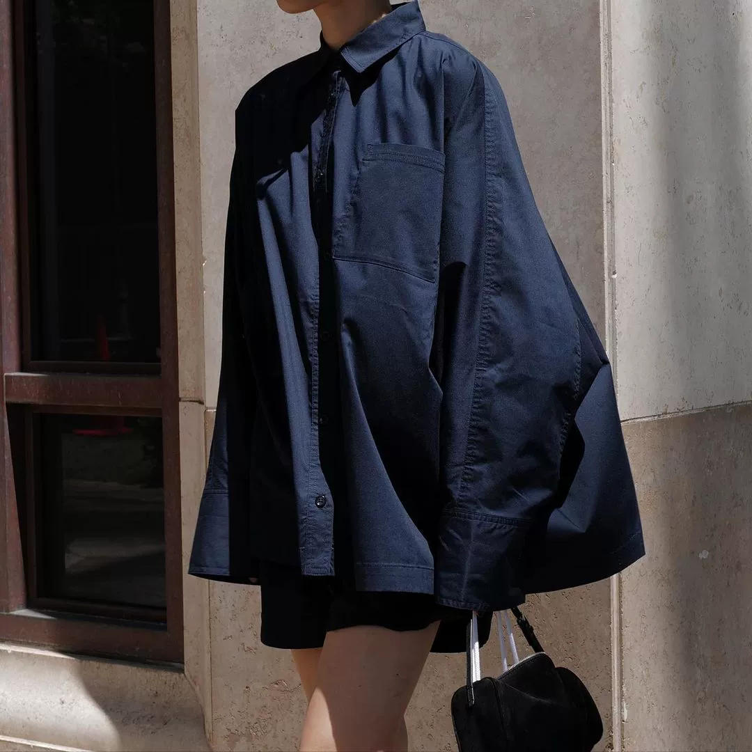 Сухой журавль Ранняя осень новый японский стиль ретро модная повседневная Свободная рубашка с отворотом Свободная рубашка с длинным рукавом для женщин