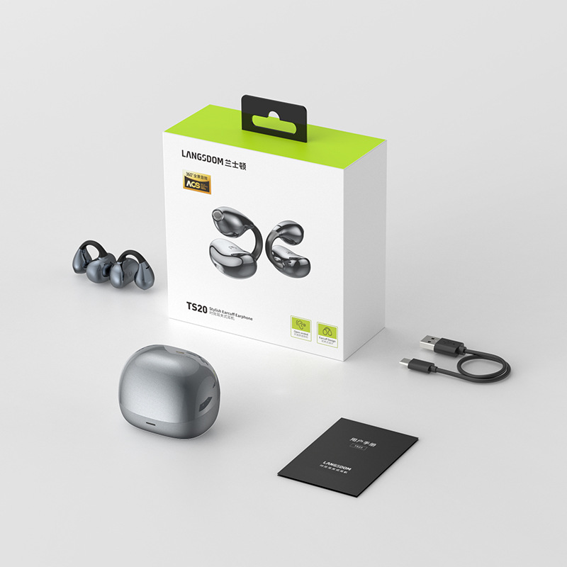 Lanston TS20 auricular bluetooth tipo oreja de clip inalámbrico 2025 nuevo estilo abierto sin orejas para correr
