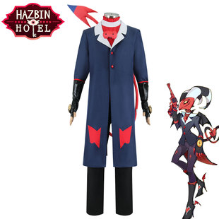 漫多地狱客栈cos服 极恶老大Blitzo鬼脸比利兹cos万圣节表演服装-阿里巴巴