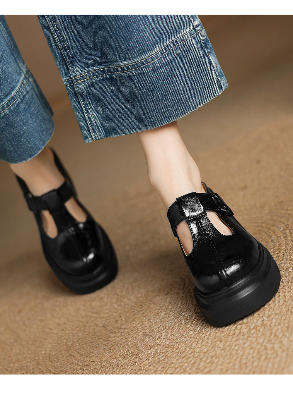 Sandal cao gót nữ đế xuồng da thật, quai hậu bít mũi, gót 10 cm — đen, Màu trắng nhạt chi tiết 10