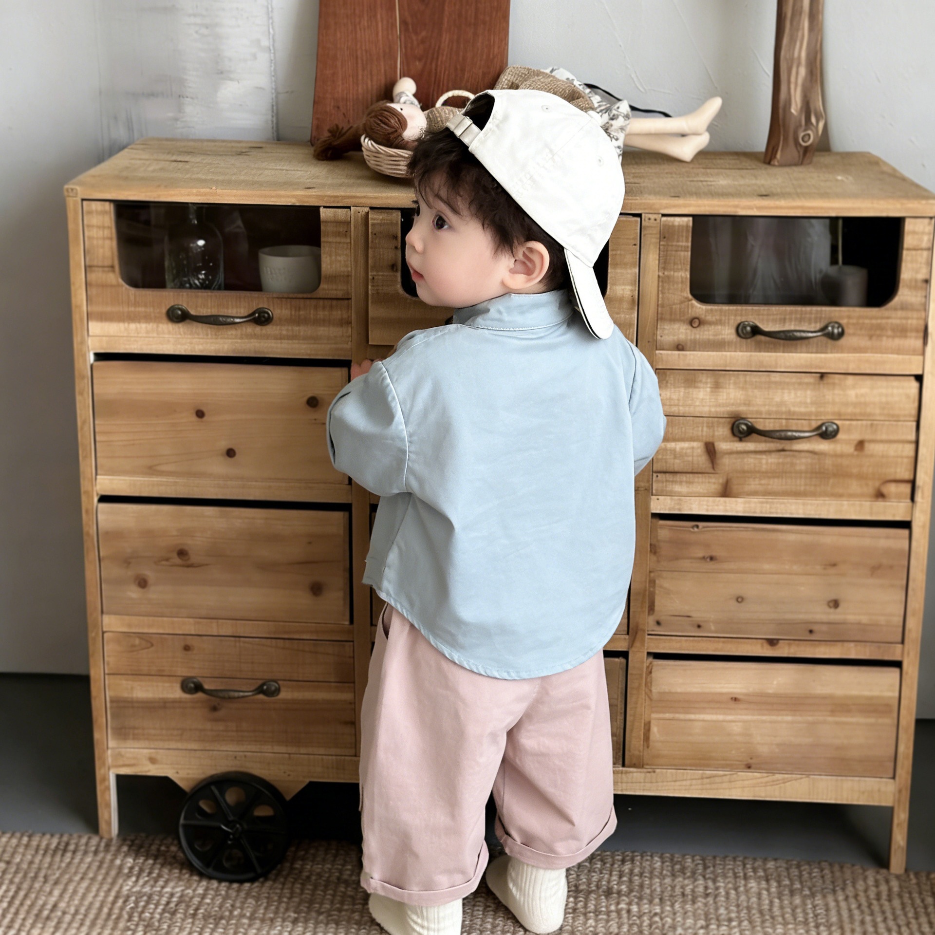 帅气宝宝春装纯棉衬衫2026新款潮酷儿童洋气休闲衬衣婴儿百搭上衣