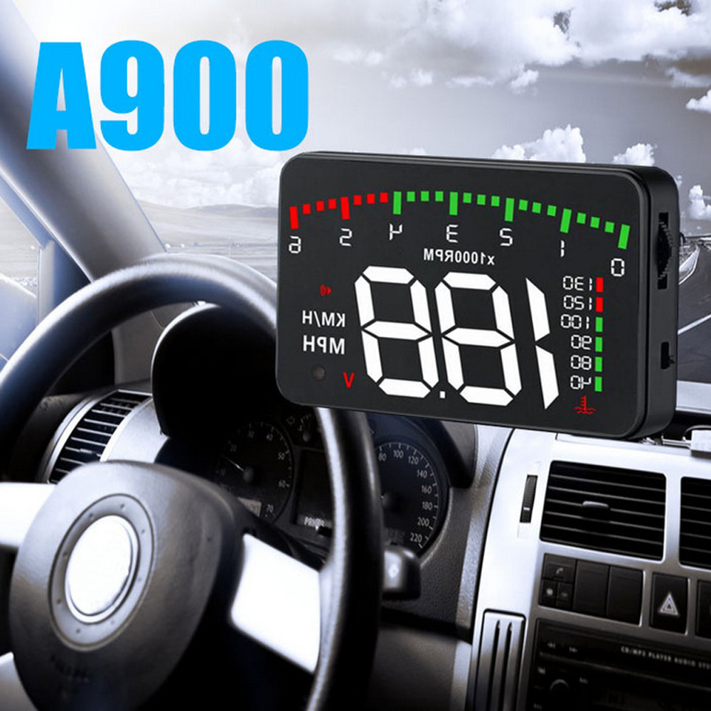 Hud Car Head-Up Display Displays Speed, Rpm, Water Temperature, and Voltage with 4 Practical Functions A900 Cross-Border