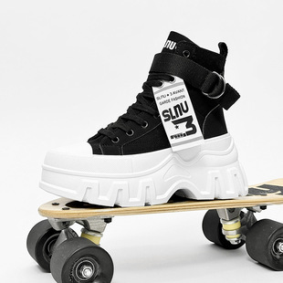 Slnu ★ 3 Boots Men's Boots High-Top Strap Buckle Large Size 2025 Autumn and Winter New Boots Canvas Surface Cross-Border Hot