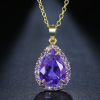 Fresh purple pendant, necklace, Korean style, simple and elegant design, suitable for import, wholesale