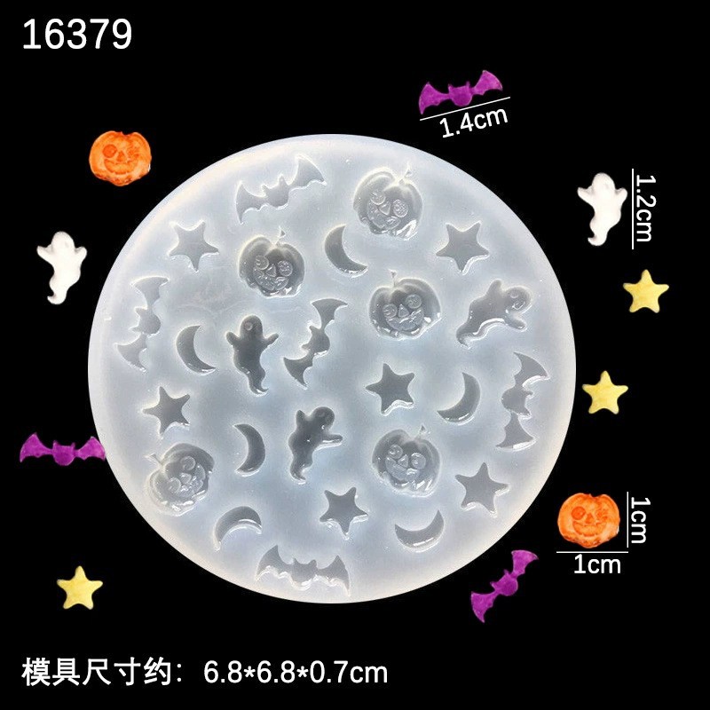 Conjunto de tema de Halloween Tridimensional calabaza hoja de arce molde de silicona espantapájaros pequeña calabaza chocolate decoración fondant