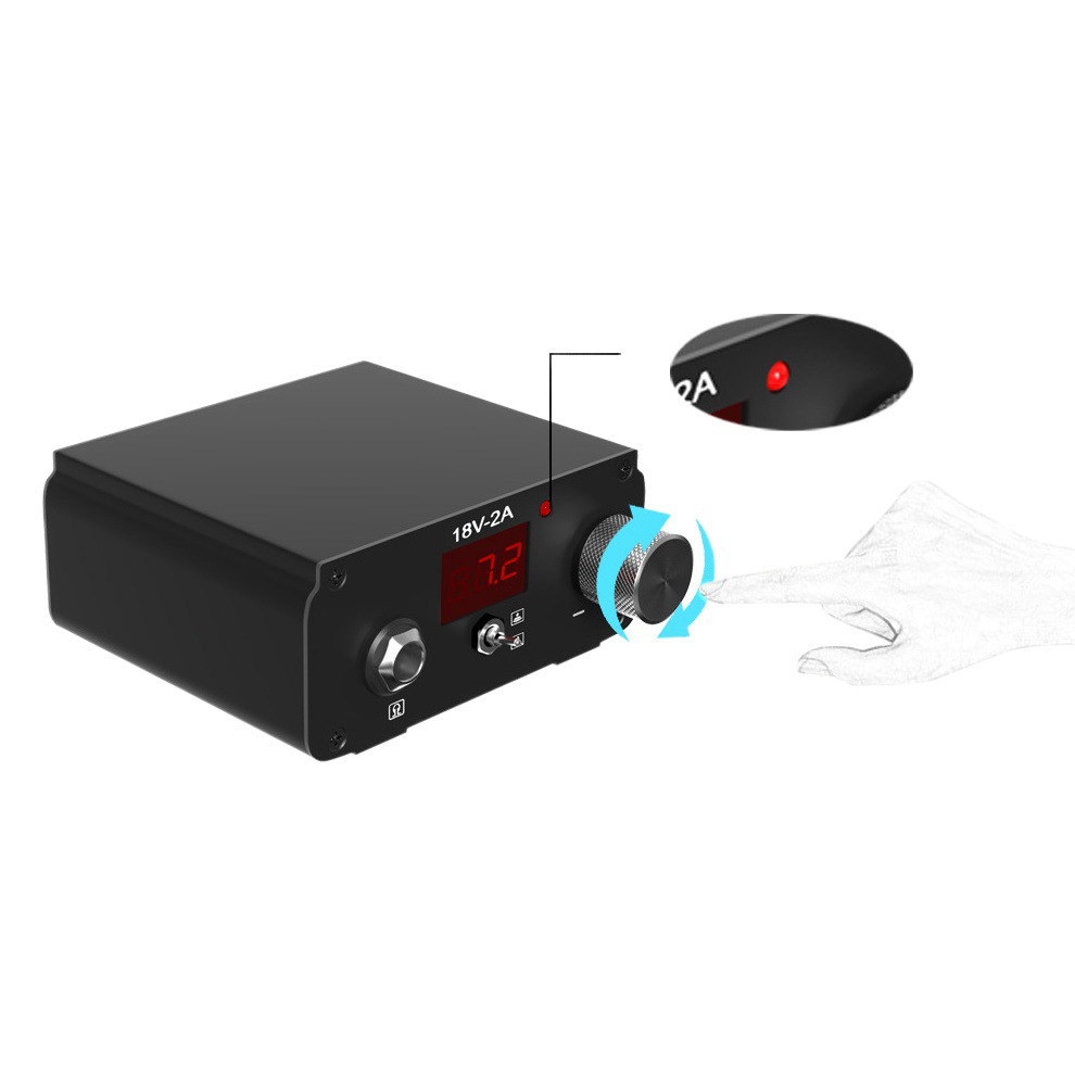 Nuevo pedal de fuente de alimentación de bordado de tatuaje integrado con pantalla mano dial fuente de alimentación pedal-libre tatuaje herramienta de suministro de energía equipo de tatuaje