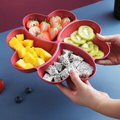创意四叶草爱心分格收纳果盘家用客厅零食小吃干果甜品点心水果盘