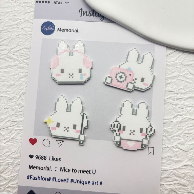 Mosaic Rabbit Acrylic Accessories Cartoon DIY Hairpin Hair Ornament Handmade Phone Case Decoration Shoe Flower Decoration Stickers Mosaic Rabbit Acrylic Accessories Cartoon DIY Hairpin Hair Ornament Handmade Phone Case Decoration Shoe Flower Decoration Stickers