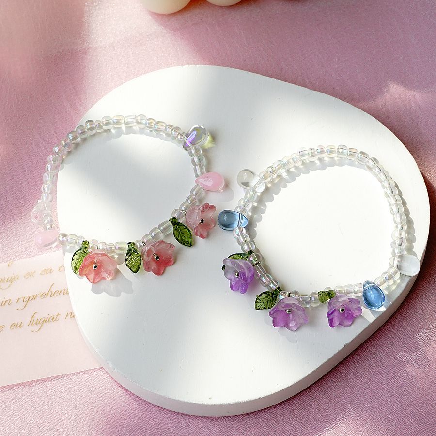 Simple Style Flower Alloy Beaded Bracelets