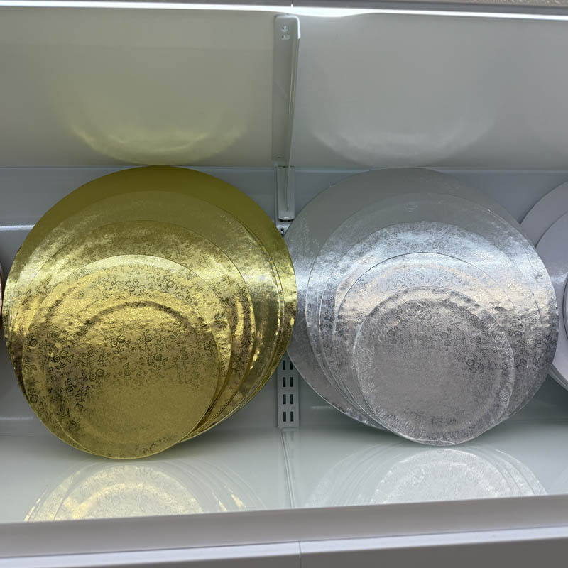 Hot sale nuevo 12mm dorado redondo pastel base doble cara revestido panal junta postre horneado West Point