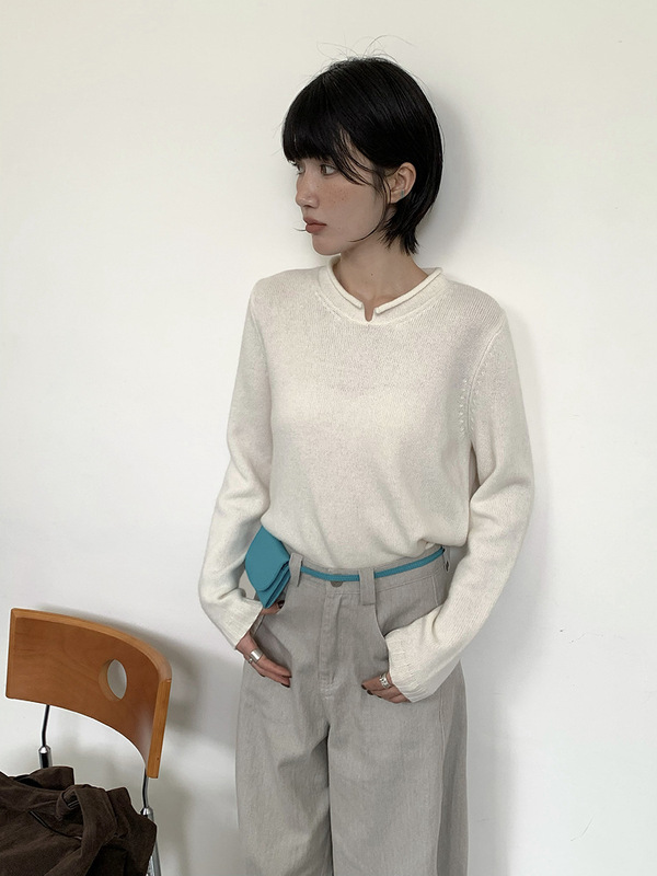 MMC针织衫女装十三行秋冬新款半高领打底高级感套头毛衣100羊毛衫|undefined