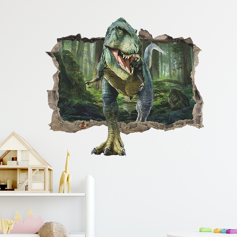 New Fashion 3d Sense Hole Dinosaur Wall Stickers display picture 3