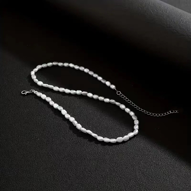 Barocke Perlenkette Für Herren Aus Edelstahl Modischer Schmuck_voghion.com