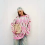 圆领套头宽松甜美毛衣