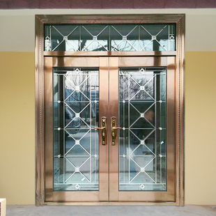 Pure 304 Stainless Steel Door Double Door Security Door Home Entrance Door Rural Glass Stainless Steel Door Entrance Door