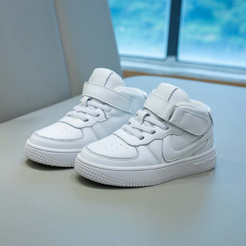 Children's Shoes New Air Force One High-top Casual sneaker Soft Bottom Children's Board Shoes Cowhide Breathable White Shoes Student Shoes
