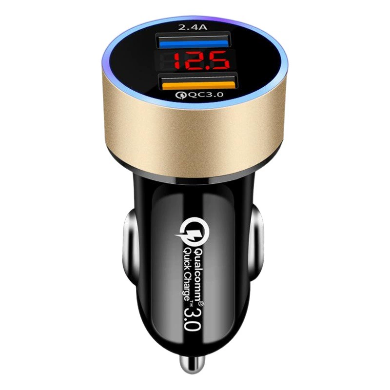 Заводское автомобильное зарядное устройство с прямым цифровым дисплеем, многофункциональное автомобильное зарядное устройство, автомобильное зарядное устройство с дисплеем 3.1A, двойное автомобильное зарядное устройство USB