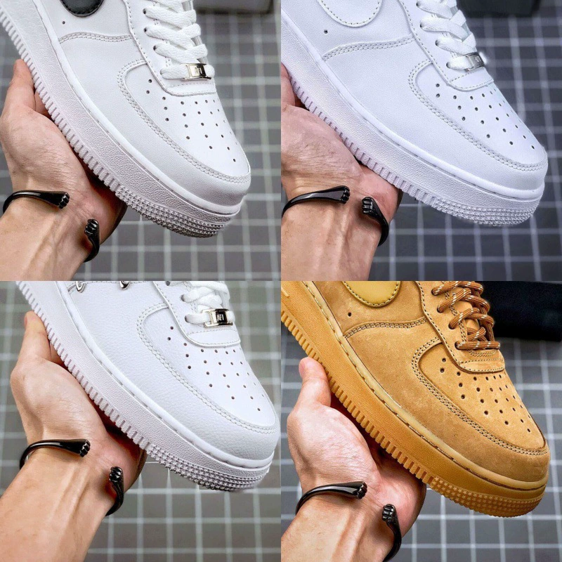 Akita Air Force One Af1 Men's and Women's Sneakers Low Pure White White Shoes Classic Casual Comfortable Versatile 36-46