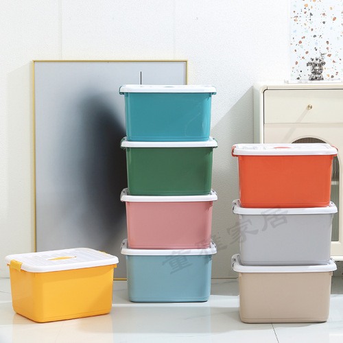 Household Storage Box for Clothes and Toys, Portable Plastic Thick Storage Box with Logo, Factory Wholesale Storage Container