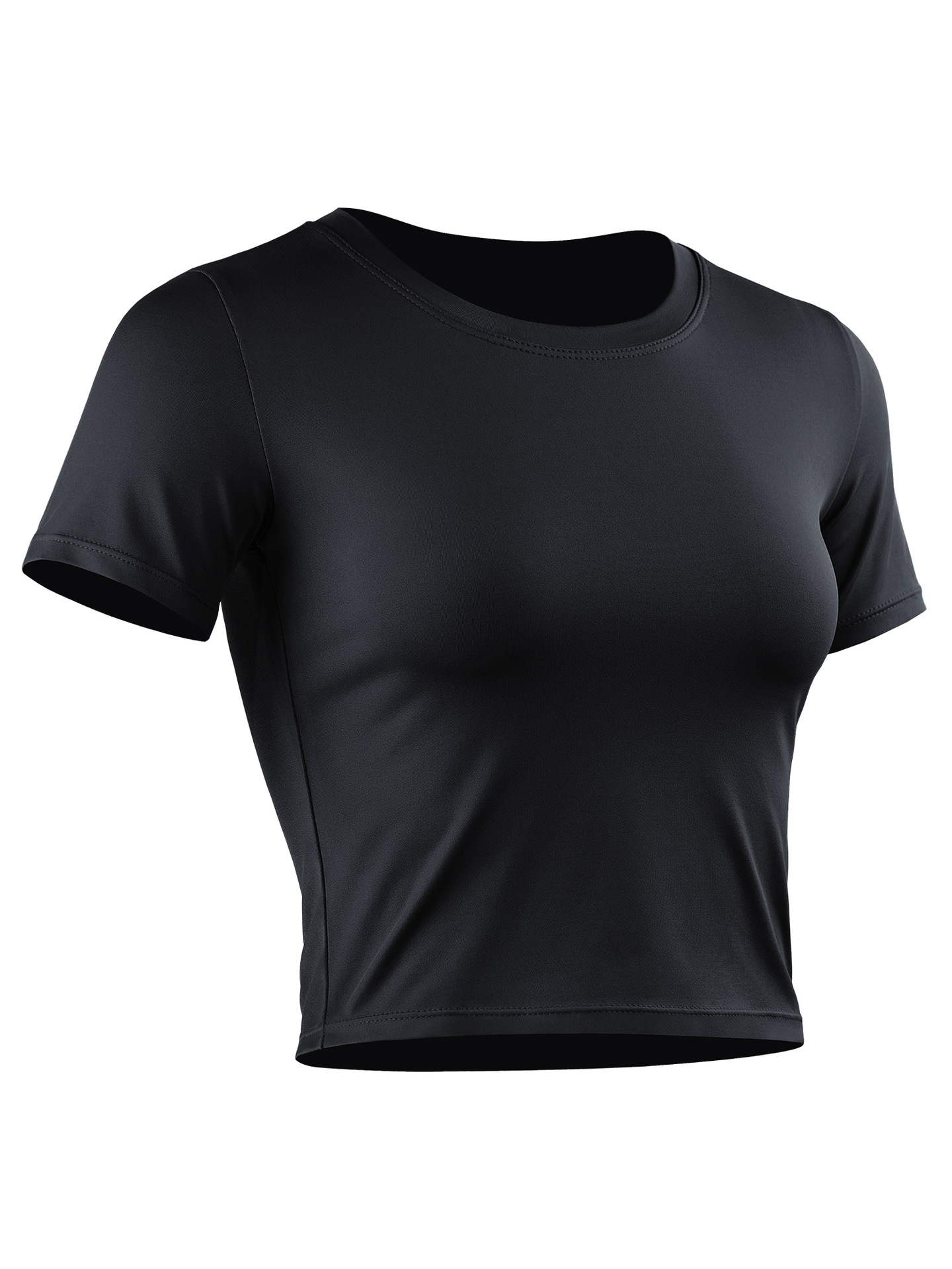 Slim-Fit running Top ropa de Yoga de secado rápido para mujer entrenamiento ropa de fitness de manga corta cuello redondo Camiseta de manga corta ombligo expuesto F8079
