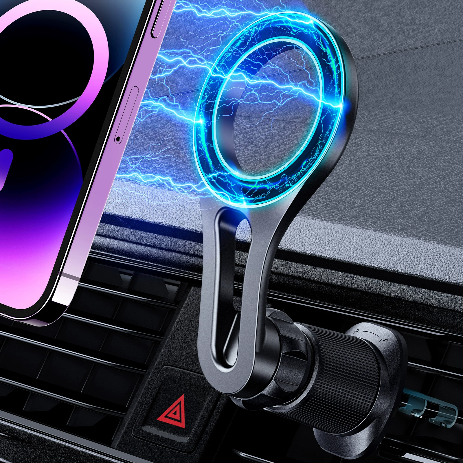 Magsafe Магнитный всасывающий Автомобильный Кронштейн для мобильного телефона Автомобильный Кондиционер Выход для воздуха Вращающийся на 360 градусов сильный магнитный навигационный кронштейн