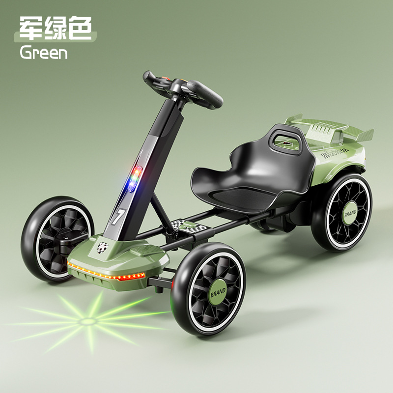 Nuevos niños transfronterizos instalación gratuita karts de cuatro ruedas para personas, control remoto portátil eléctrico para niños plegable