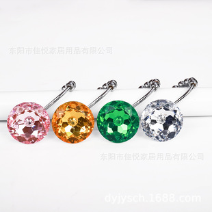 12Pcs Cross-Border Wholesale Acrylic Six-Bead Stainless Steel Hook Shower Curtain Hook Curtain Hook Shower Curtain Hook