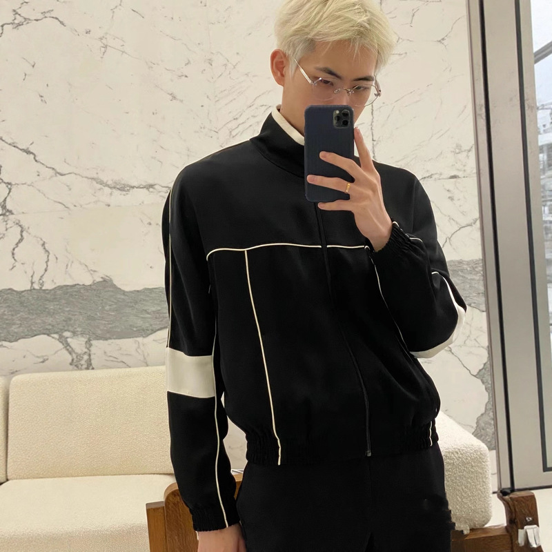 Correct Version in Stock Original Label Slp 23Fw High-End Acetate Silks and Satins Casual Jacket Short Jacket Same Style for Men and Women