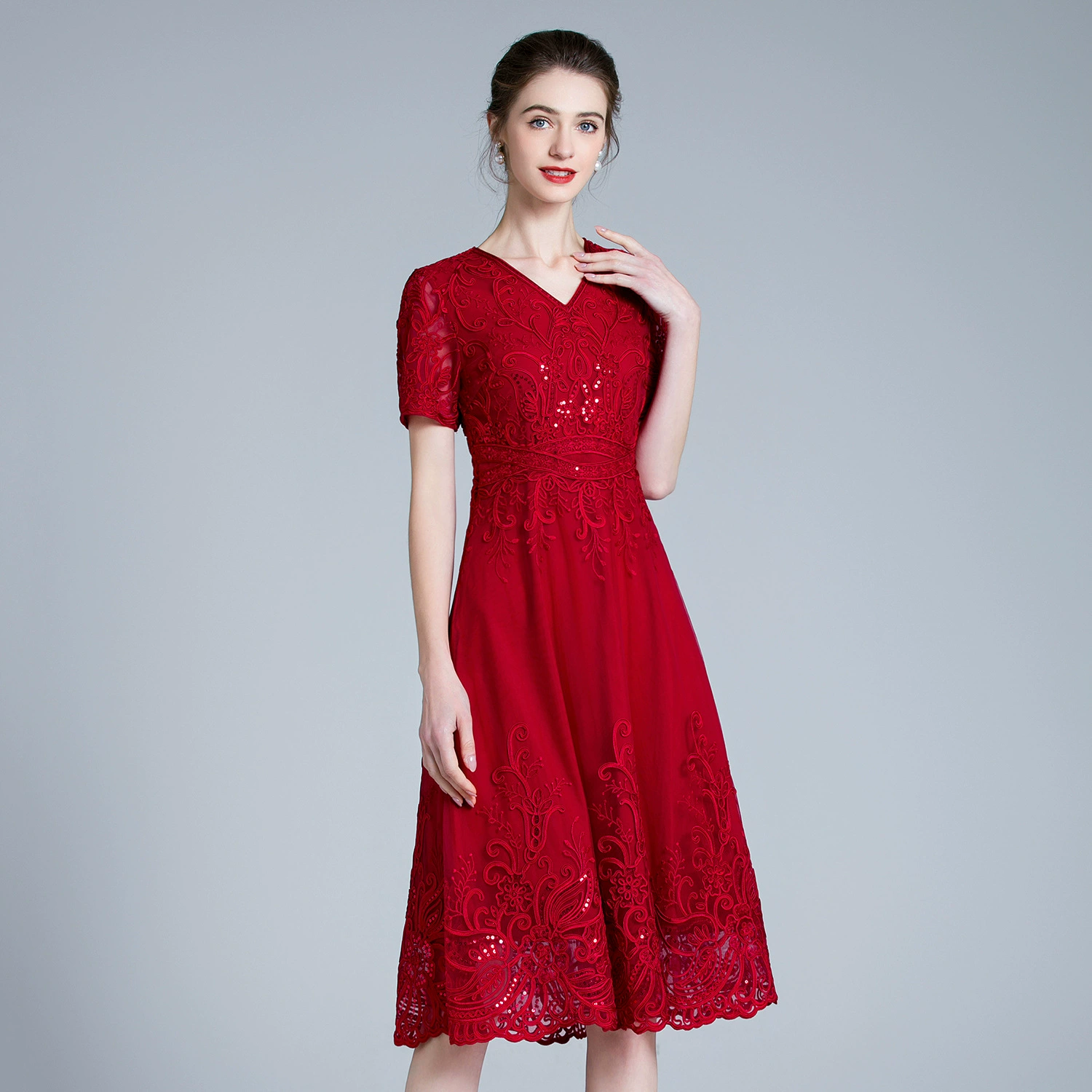 Летние платья с коротким рукавом для женщин среднего и старшего возраста, элитные платья для свадебных банкетов, платья больших размеров, одежда для свекрови и мам, оптом.