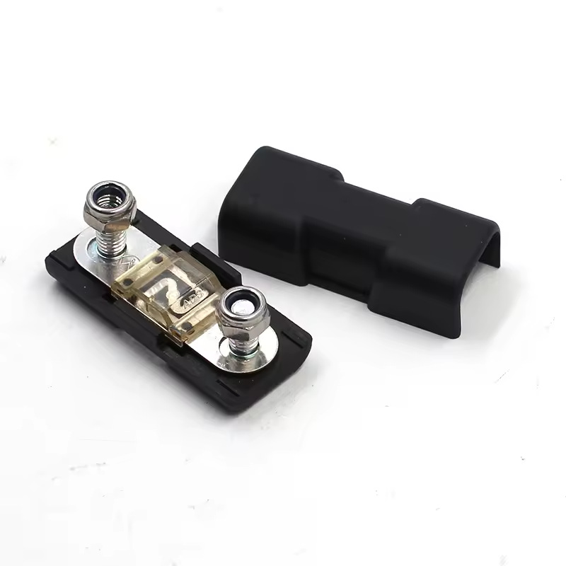 螺栓式小号汽车保险丝座 叉栓式汽车线束保险丝盒黑色翻盖ANS-H