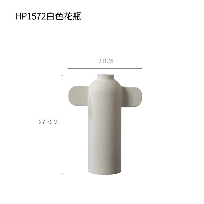 Blanco creativo ins estilo florero de cerámica moderna sala estar arreglo floral arte abstracto artesanía decoración decoraciones suaves