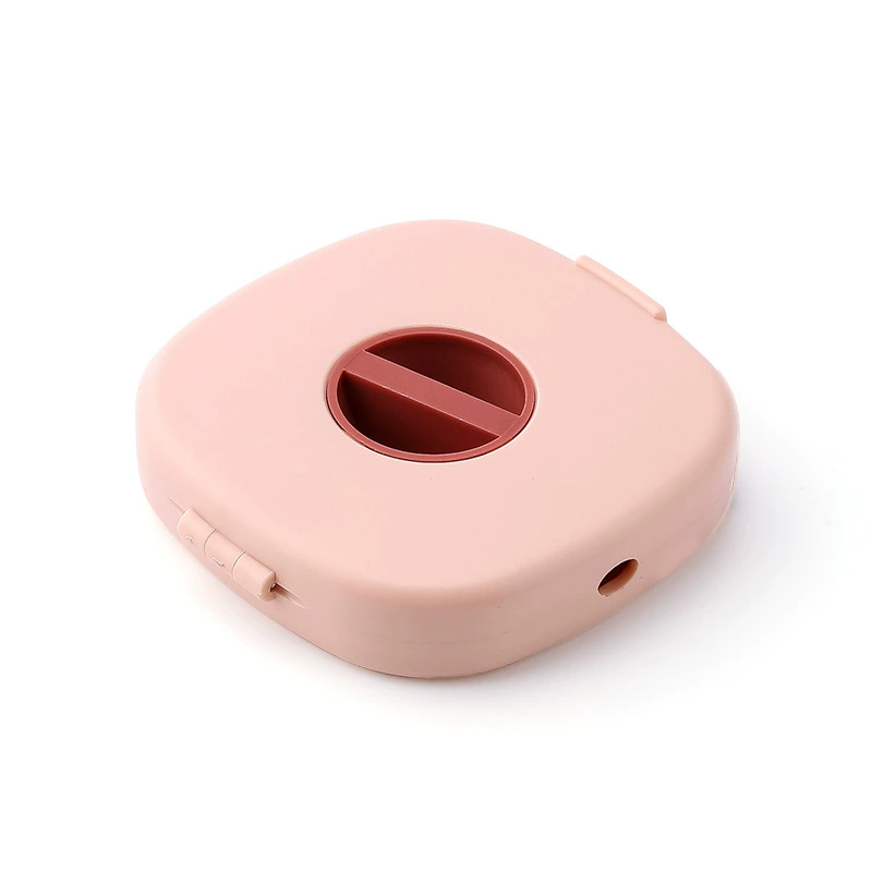 Cable storage box handheld rotating, ABS compact 7 × 7.2 × 1.5 cm for phone & charging cables