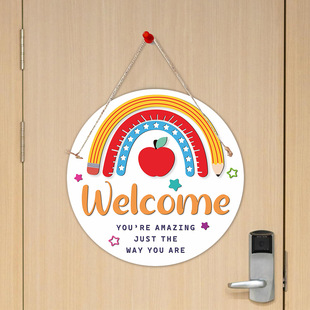 开学季门牌WELCOME欢迎光临吊牌户外庭院氛围布置挂饰批发定制-阿里巴巴